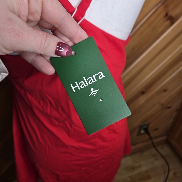 NWT Halara Dress Large Red Athletic Tennis Crisscross Back Built In Shorts - Picture 4 of 6